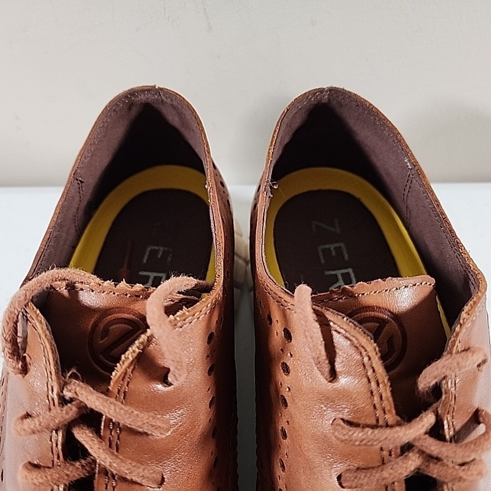 Cole Haan ZeroGrand Wingtip Oxford Shoe Leather British Tan C14493 Mens 11.5 M - Picture 9 of 11